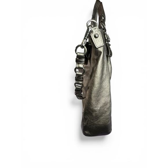 COACH Madison Metallic Pewter Leather 15958 Bag & Matching Wallet Set - Picture 4 of 16